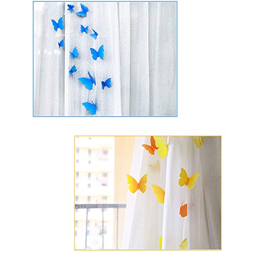 Adhesivos 3D decorativos para pared, diseño de mariposas. 12 unidades (Azul)