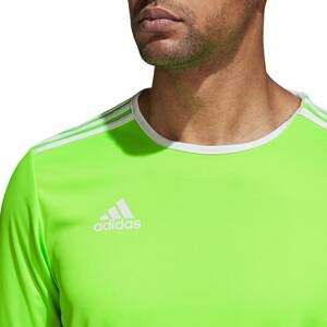 adidas Entrada 57 Camiseta de Fútbol para Hombre de Cuello Redondo en Contraste, Verde (Solar Green/White), L