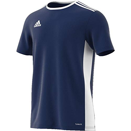 adidas Entrada 79 Camiseta de Fútbol para Hombre de Cuello Redondo en Contraste, Azul (Dark Blue/White), XS