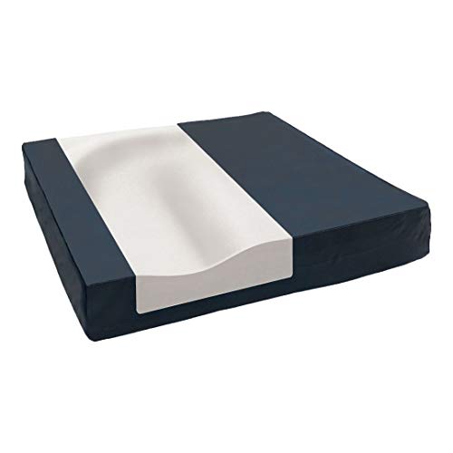 Adiggy Medical | Cojín Antiescaras de espuma viscoelástica de alta densidad modelado anatómicamente | Funda de PU Antideslizante | 41x41 cm