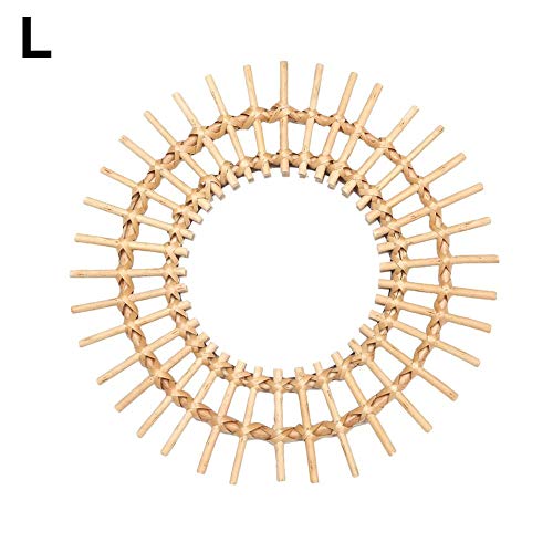 Adminitto88 Espejo Redondo Decorativo De Pared, Espejo Colgante De Pared Girasoles De Ratán Redondo Espejo De Pared Decoración Chic para Baño O Hall De Entrada, Muelle De Retención, Color Natural