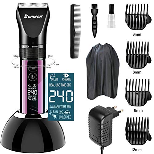 Advanced Ceramic Máquina de Cortar Pelo Profesional Cortapelos Hombre Corte Pelo, TTMOW Batería 2200mah - 240 min de Trabajo de Precisión Barbero Electrico con Pantalla LCD y Estación de Carga