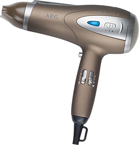 AEG HTD 5584 - Secador de pelo profesional iónico con difusor, 3 niveles de temperatura, 2 velocidades, 2200 W, color marrón