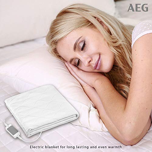 AEG WUB 5647 - Calientacamas eléctrico, 70 x 150 cm, apagado automático, 3 niveles, 60W, blanco