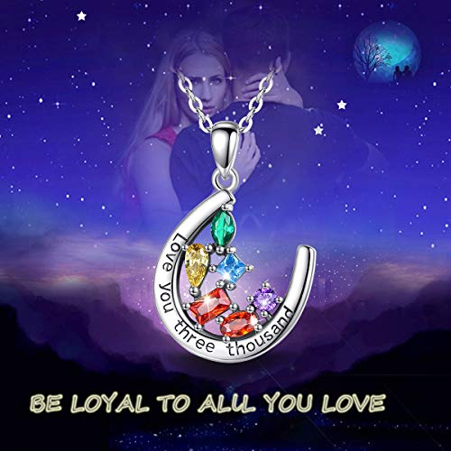 AEONSLOVE Collar Plata Mujer Colgante Herradura Chakra Cristal Curativo Yoga Personalizado Cadena Collares Joyería Ideas Regalo Original Madre Hija Niña Mama Abuela Cumpleaños