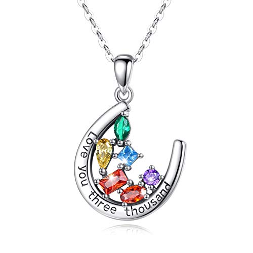 AEONSLOVE Collar Plata Mujer Colgante Herradura Chakra Cristal Curativo Yoga Personalizado Cadena Collares Joyería Ideas Regalo Original Madre Hija Niña Mama Abuela Cumpleaños