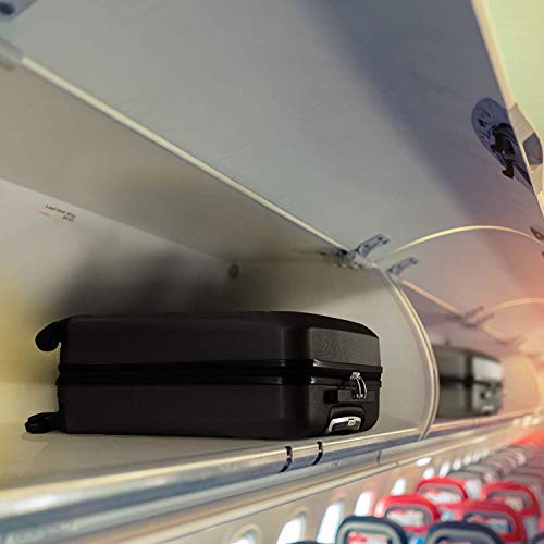 Aerolite ABS 55cm Maleta Equipaje de Mano Cabina rígida Ligera con 4 Ruedas (Negro + Vino)