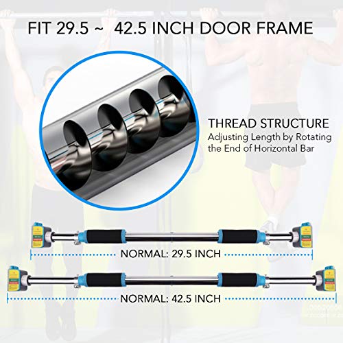 AETKFO Barra de Dominadas para Puerta sin Tornillos, Barra de Entrenamiento para Puerta y Barbilla Barra de Musculación Pull Up Bar Ajustable Barras Horizontales,para Puerta 75cm-108cm,hasta 200 kg
