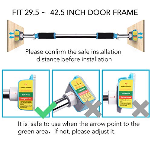 AETKFO Barra de Dominadas para Puerta sin Tornillos, Barra de Entrenamiento para Puerta y Barbilla Barra de Musculación Pull Up Bar Ajustable Barras Horizontales,para Puerta 75cm-108cm,hasta 200 kg