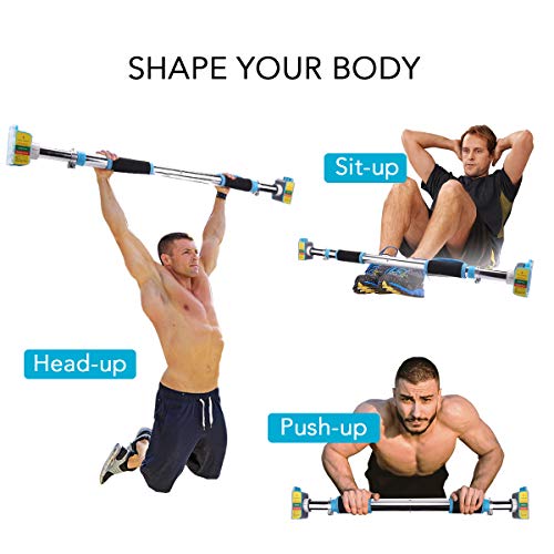 AETKFO Barra de Dominadas para Puerta sin Tornillos, Barra de Entrenamiento para Puerta y Barbilla Barra de Musculación Pull Up Bar Ajustable Barras Horizontales,para Puerta 75cm-108cm,hasta 200 kg