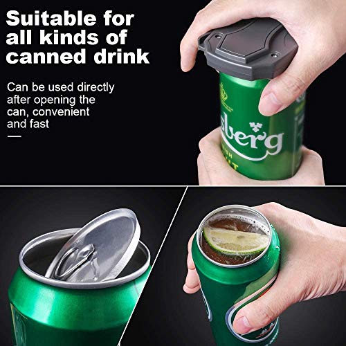 Afaneep Abridor de Latas, Go Swing Topless Abridor de Latas Fácil Apertura Rápida Abrelatas de Cerveza Manual Profesional, Abrelatas Manual De Borde Liso para Latas De 8-19 Oz - Negro