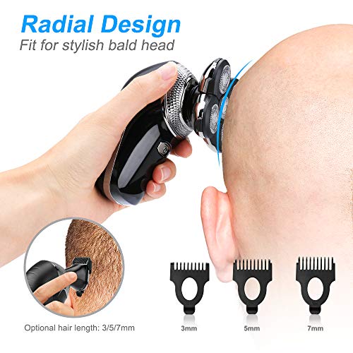 Afeitadora eléctrica 5 EN 1 Impermeable 4D Navaja flotante USB Afeitadora de cabeza calva recargable con cortapelos Recortador de barba Nariz Recortador de cabello Cepillo de limpieza facial