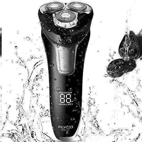 Afeitadora Electrica Hombre, FLYCO Máquina de Afeitar Inteligente con Display Digital, Uso en Húmedo y Seco, Bloqueo Inteligente para Viaje