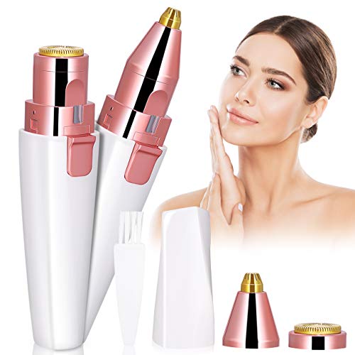 Afeitadora Electrica Mujer, Kastiny 2 en 1 Depiladora Facial Mujer, Maquinilla Eléctrica Impecable con Carga USB para Nariz, Cuerpo y Vello Facial