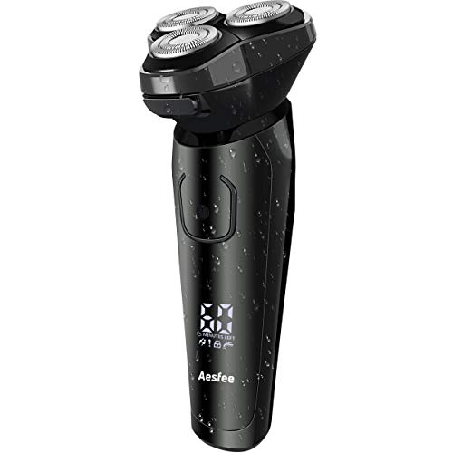 Afeitadora Eléctrica Rotativa Uso en Húmedo y Seco para Hombre, Máquina de Afeitar Eléctrica USB Recargable con Display Digital & Bloqueo de Viaje Inteligente
