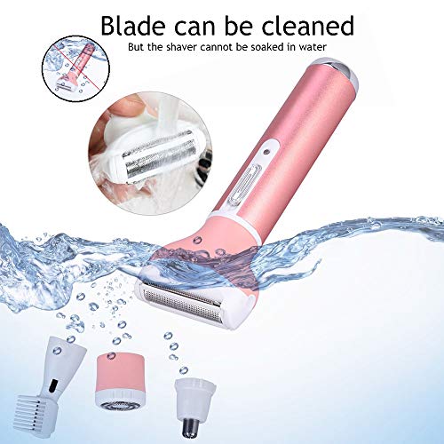 Afeitadora Mujer Femenina Recortadora Electrica Bikini Rasuradora Mujer Depiladora para Facial Piernas y Axilas, la Línea del Bikini (Rosado)