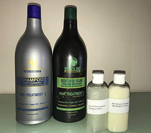 Afro brasileño sistema de alisado del cabello queratina tratamiento multi tamaño (2 X 100ML Champu y Queratina)
