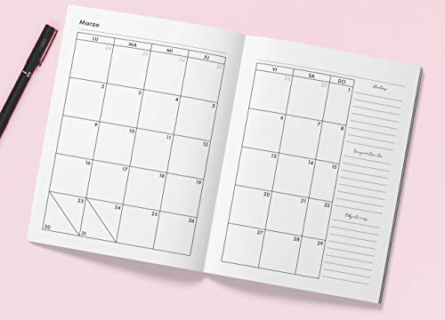 agenda 2019-2020 español: Organiza tu día - Agenda semanal 18 meses - Julio 2019 a Diciembre 2020