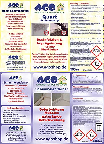 AGO de Moho (4 Piezas). Premium Concentrado para Eliminar Moho en casa y Hogar.