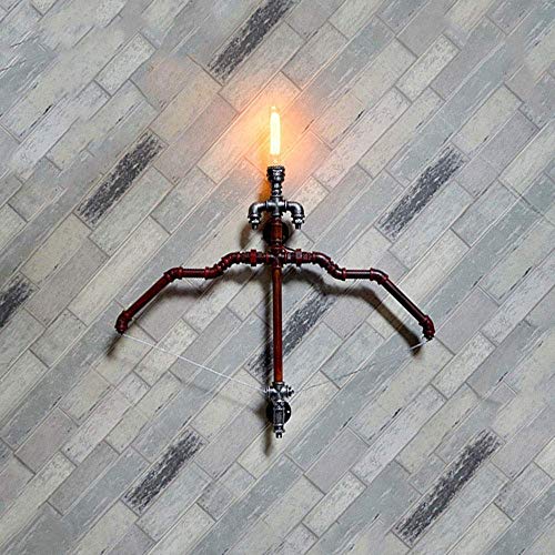 AGTRRYHZ Industria del Metal Retro del Tubo de Agua de Cupido Arco y la Flecha iluminación de la decoración Interior Pared del Hierro de Pared de luz