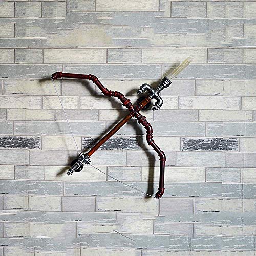 AGTRRYHZ Industria del Metal Retro del Tubo de Agua de Cupido Arco y la Flecha iluminación de la decoración Interior Pared del Hierro de Pared de luz