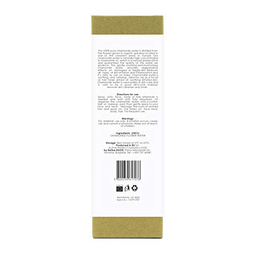 Agua de Manzanilla Pura 100% | De Jardines Orgánicos - El mejor tónico facial y corporal Vegano | Botella de vidrio | Concentrado en aceite de Manzanilla - 100ml de City Cocoon