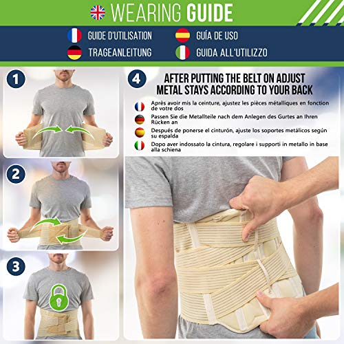 aHeal Cinturón Faja Lumbar Ortopédica para Corregir la Postura de la Espalda apto Hombre y Mujer | Soporte Lumbar Inferior para Aliviar el Dolor de Espalda y Prevención de Lesiones | Talla 2 Piel