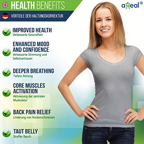 aHeal Corrector de Postura para Hombre y Mujer | Soporte para Corregir la Postura | Corsé Ortopédico para Escoliosis Cifosis | Alivio del Dolor de Espalda y Corrector de Mala Postura | Talla 1 Negro