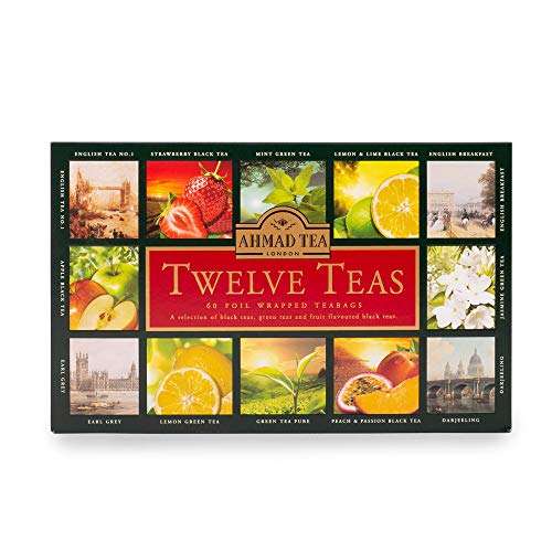 Ahmad Tea Twelves Teas (Pack of 1, Total 60 Enveloped Tea Bags)