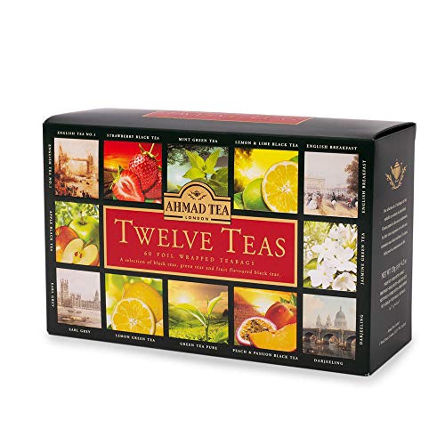 Ahmad Tea Twelves Teas (Pack of 1, Total 60 Enveloped Tea Bags)