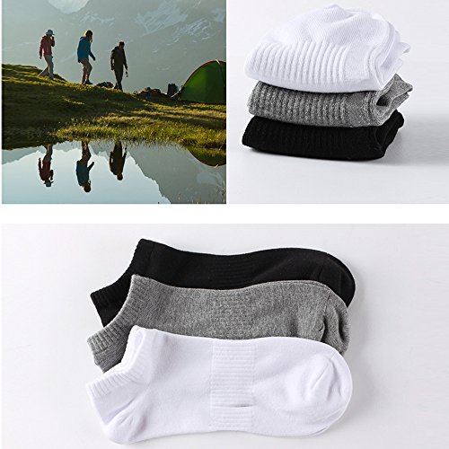 Aibrou Calcetines Corto Hombre 6,8,10 Pares Calcetines Algodón Cómodo y Transpirable para Deporte,Fitness,Tenis,Correr,uso de Diario Blanco/Negro/Gris (EU 38-46)