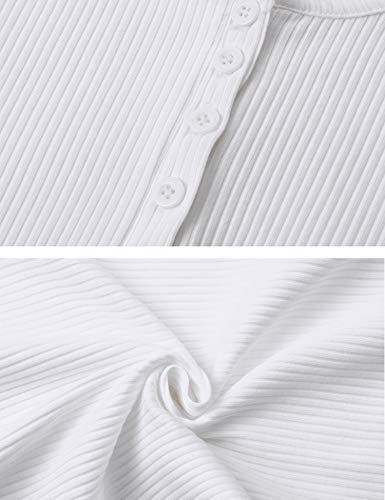 Aibrou Mujer Camisola Cuello Redondo Bodis Leotardo Elástico Sólido a Rayas de Algodón Liso Parte Superior Dormir Ropa Interior Ropa de Dormir Mono