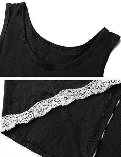Aibrou Pijamas para Mujer Verano Corto Ropa de Domir de Algodon Manga Corta Camisetas sin Mangas y Pantalones Cortos Dos Piezas