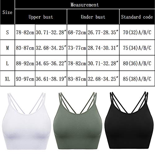 Aibrou Sujetador Deportivo Mujer Sujetador de Yoga Mujer con Acolchado Desmontable y Tirantes Elásticos sin Espalda para Yoga/Fitness/Run/Ejercicio de Diaria