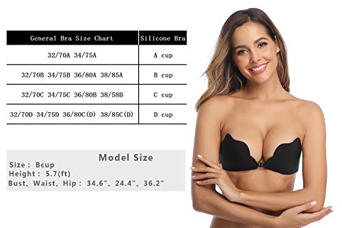 Aibrou Sujetador Invisible Adhesivo Silicona Sin Espalda Reutilizable Sujetadores Push Up con Gel Adhesivo para Juntar los Pechos
