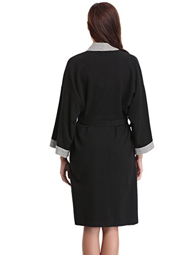 Aibrou Unisex Albornoz Mujer Hombre Primavera Verano Batas y Kimonos Invierno con Cinturón, Muy Suave Cómodo Fino Ligero y Agradable para Hombre o Mujer