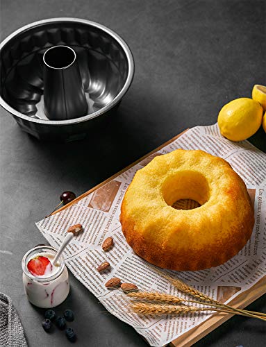 AICOOK Molde Savarin Ø22 cm, Acero con Revestimiento Antiadherente, Libre de BPA, Negro