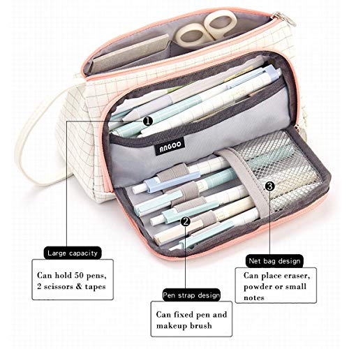 AidShunn Multifuncional Estuche de lápices de Gran Capacidad Bolsa de Lona Premium Bolsa de lápiz Organizador de papelería para niña