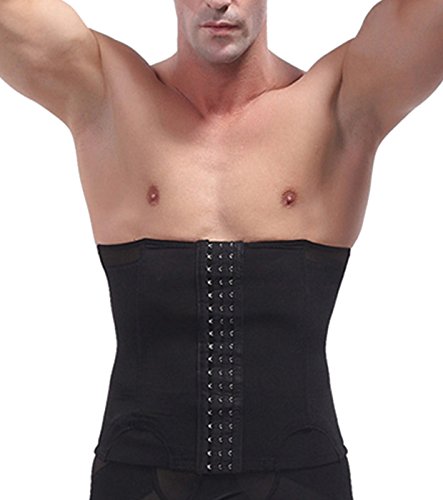 AIEOE - Hombre Faja Adelgazante para Cintura Abdomen Reductora Moldeador Shaperwear Man para Fitness - Negro - S