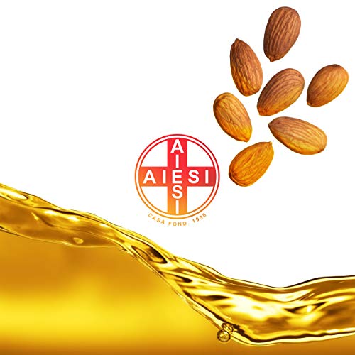 AIESI® Aceite de Almendras Dulces Ph.Eur. 100% puro prensado en frío para uso Farmacéutico Alimentario Cosmético y Dermatológico botella de 1 litro # Made in Italy