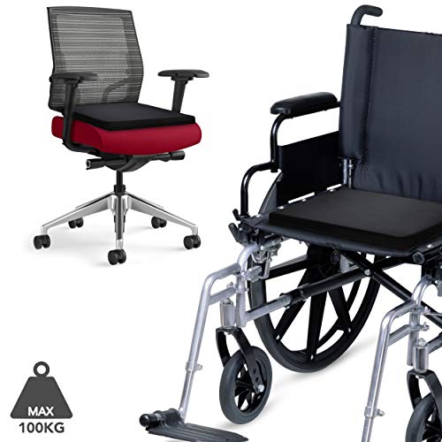 AIESI® Cojín Antiescaras Profesional (Certificado) Memory en poliuretano expandido con cojín interior de gel viscoelástico y cinturón cm 44x44x5h