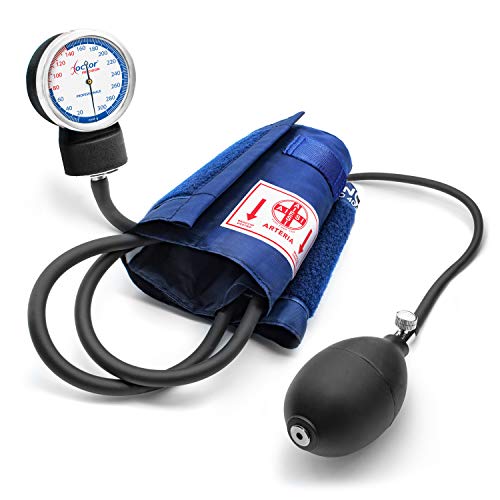 AIESI® Esfigmomanometro Manual Profesional Aneroide Tensiómetro modelo clasico con brazalete de nylon para adultos DOCTOR PRECISION # Garantía 24 meses