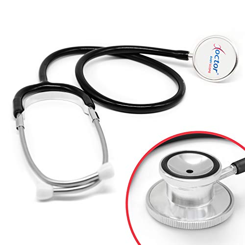 AIESI® Fonendoscopio Pediátrico Profesional de doble campana para adultos color negro DOCTOR BABY SCOPE # Garantía de 24 meses