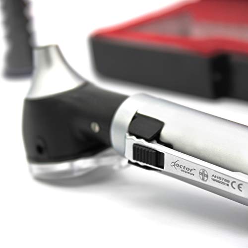 AIESI® Otoscopio médico profesional bolsillo fibra optica con iluminación LED 3V de luz blanca DOCTOR OTOSCOPE # Garantía 24 meses
