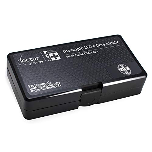 AIESI® Otoscopio médico profesional bolsillo fibra optica con iluminación LED 3V de luz blanca DOCTOR OTOSCOPE # Garantía 24 meses