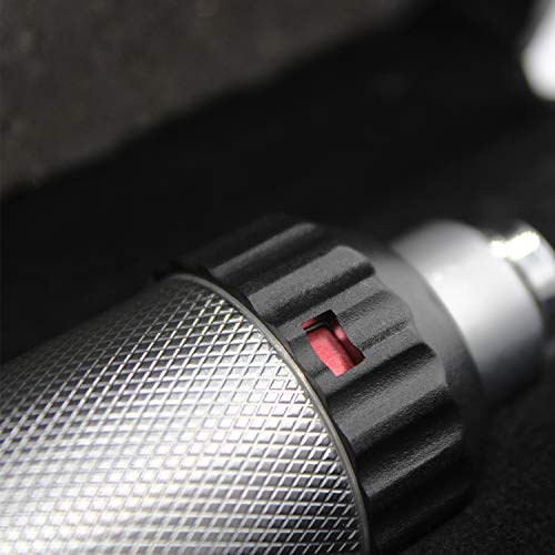 AIESI® Otoscopio médico profesional de acero inoxidable fibra optica con iluminación LED 3V de luz blanca DOCTOR VISIOSCOPE # 24 meses de garantía