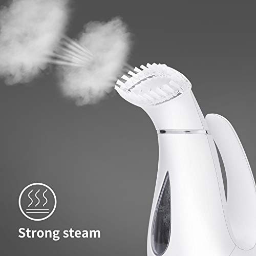 Aigostar Betty 31QUC - Plancha de vapor vertical de mano, 650W, vaporizador perfecto para viajes, depósito 80ml, elimina arrugas y olores. Incluye cepillo y bolsa de almacenamiento. Diseño exclusivo