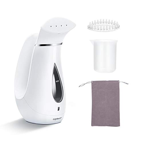 Aigostar Betty 31QUC - Plancha de vapor vertical de mano, 650W, vaporizador perfecto para viajes, depósito 80ml, elimina arrugas y olores. Incluye cepillo y bolsa de almacenamiento. Diseño exclusivo