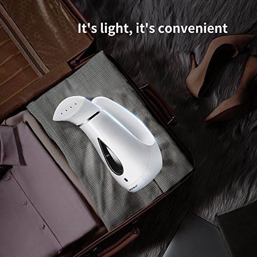 Aigostar Betty 31QUC - Plancha de vapor vertical de mano, 650W, vaporizador perfecto para viajes, depósito 80ml, elimina arrugas y olores. Incluye cepillo y bolsa de almacenamiento. Diseño exclusivo