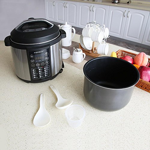 Aigostar Mi 30IAU – Olla a presión multifunción, 1000 W, 15 funciones, panel led, 3 ajustes de presión, programable, función mantener caliente, capacidad 6l, recipiente antiadherente. Diseño exclusivo